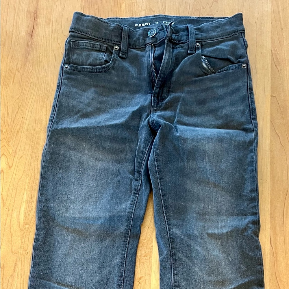 Old Navy Kids Gray Denim Jeans Straight Built in Flex size 12